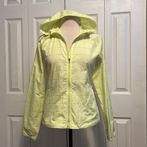 Women's Athleta Neon Yellow Full Zip Lightweight Windbreaker Jacket Size XS